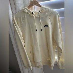 Nike Sportswear Hoodie in Yellow/Cream Size Large